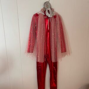 Girls red superhero costume